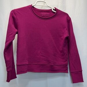 Frank & Eileen Crewneck Boyfriend Rollback Sweatshirt Small‎ Fuchsia Magenta